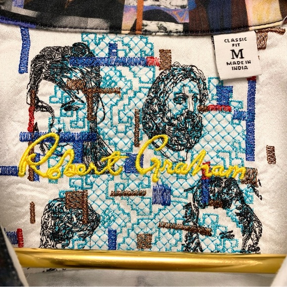 Robert Graham Marble Artwork Print Long Sleeve Button Shirt Classic Fit Size M - Picture 15 of 16